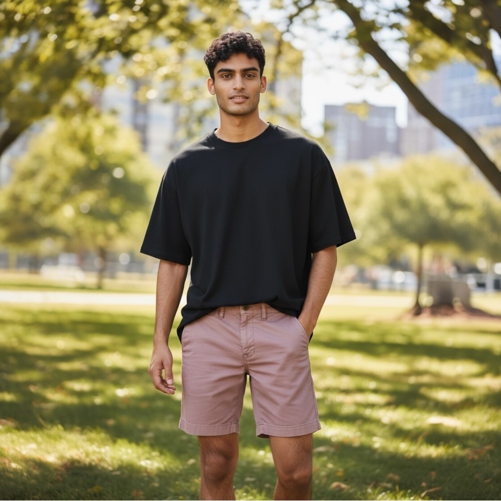 American Eagle Men Shorts Flex Lived In Khaki Knee Stretch Sz 28 Coral NWT